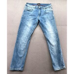 Steve's Jeans Mens 32x30 Medium Wash Straight Leg Stretch Denim Jeans Blue